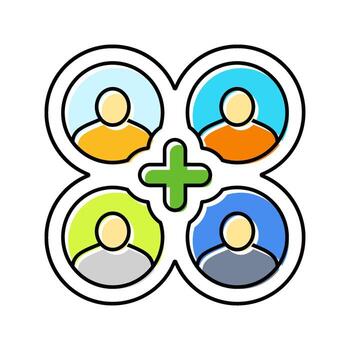 multi user support color icon constituent vector