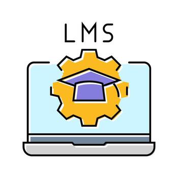 learning management system education platform color icon unit vector