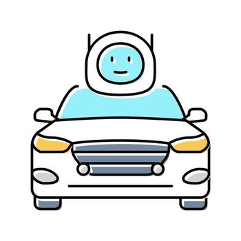 autonomous drone autonomous vehicle color icon object vector