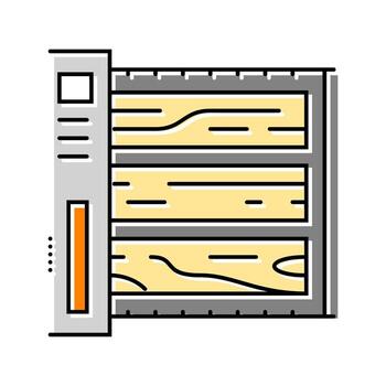 precision wood cutting framing color icon module vector