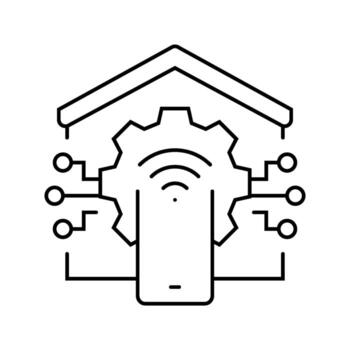 smart home automation ai integration line icon element vector