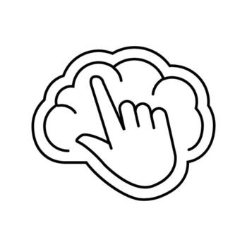 soft touch line icon object vector