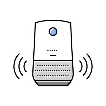 voice controlled assistant smart home color icon item vector