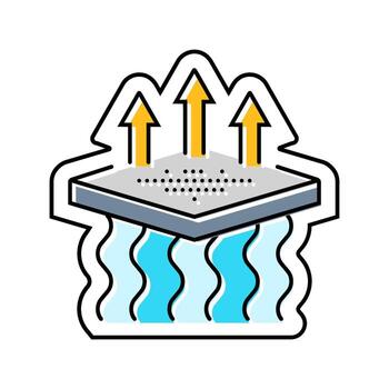 breathable material color icon component vector