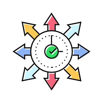 flexible work schedule hybrid work color icon object vector
