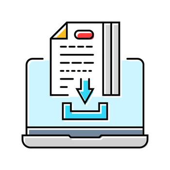 assignment submission education platform color icon mark vector