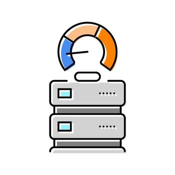 power usage effectiveness meter color icon figure vector