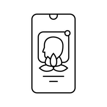 digital mental health platform healthcare innovation line icon element vector