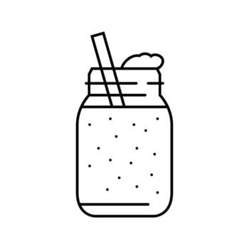 nut butter smoothie meal drink line icon object vector