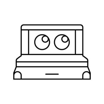 lidar sensor autonomous vehicle line icon emblem vector