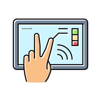 gesture control system auto tainment color icon fragment vector