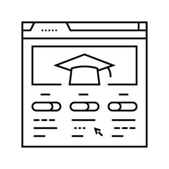 course progress bar education platform line icon entity vector