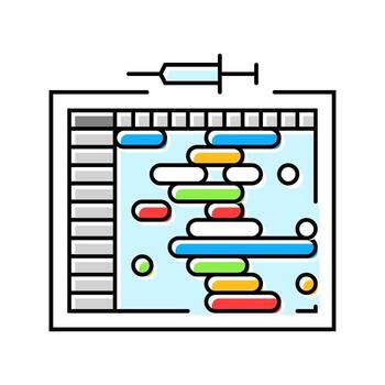 vacuna calendario inmunización color icono objeto vector