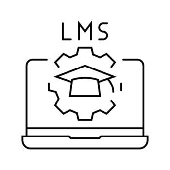 learning management system education platform line icon fragment vector
