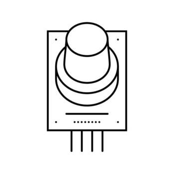 gas sensor module line icon object vector