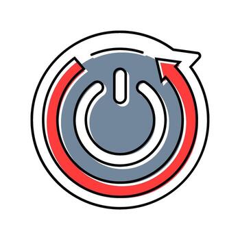 auto cerrar apagado característica color icono diseño vector