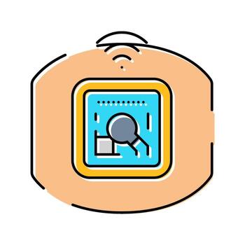 body temperature patch wearable color icon object vector