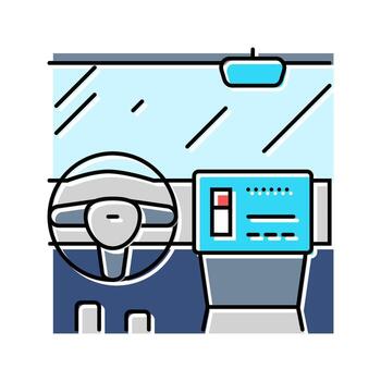 car with screen display auto tainment color icon design vector