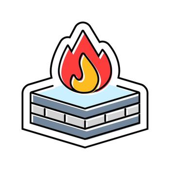 flame retardant color icon component vector