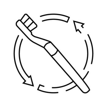 replacing toothbrush regularly line icon fragment vector