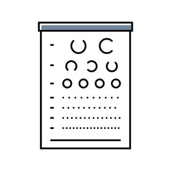 exam chart optometry vision eye color icon fragment vector