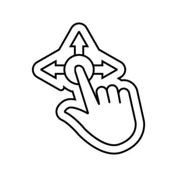 one touch operation line icon object vector