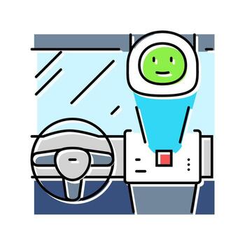 virtual assistant car color icon element vector