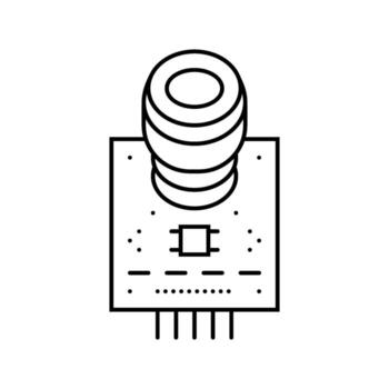 co2 sensor module line icon object vector