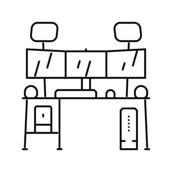 multi pantalla transmisión preparar juego de azar ordenador personal línea icono entidad vector