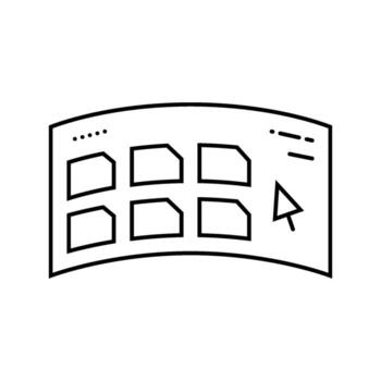 virtual user interface augmented reality line icon detail vector