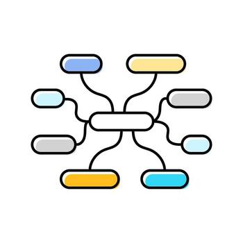 semantic web nlp color icon piece vector