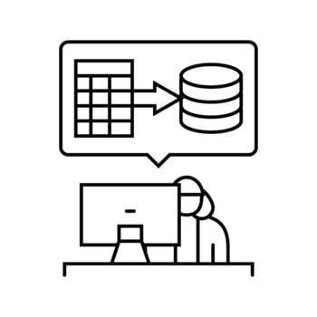 data entry administrative assistant line icon thing vector