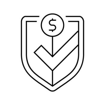 secure transaction shield decentralized application line icon part vector