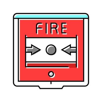 fire alarm button color icon design vector