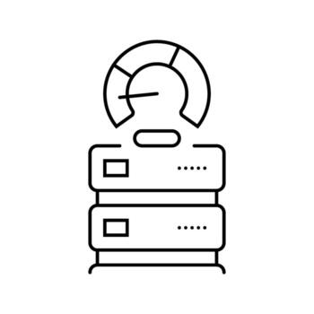power usage effectiveness meter line icon item vector