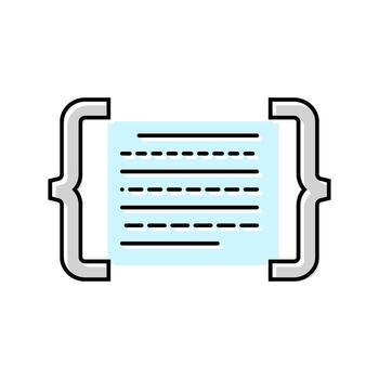 code brackets with letters nlp color icon module vector