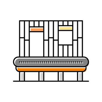 assembly line wood frame house color icon module vector