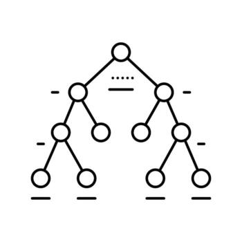 decisión árbol máquina aprendizaje línea icono emblema vector