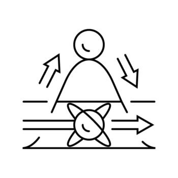 tunelización cuántico computadora línea icono objeto vector