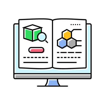 lab notebook research development color icon fragment vector
