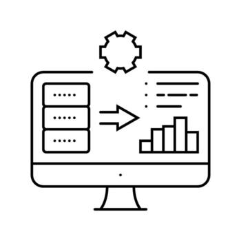 tablero datos centrar línea icono articulo vector