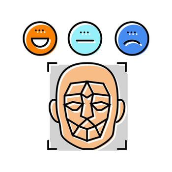 emotion detection social robotics color icon article vector