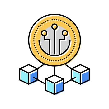crypto token decentralized application color icon mark vector