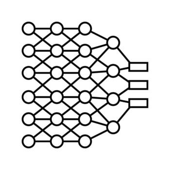 deep learning layers machine line icon indicator vector