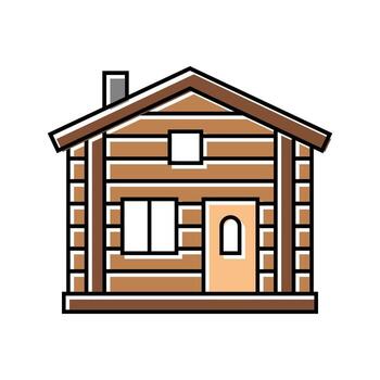 log cabin redneck color icon part vector