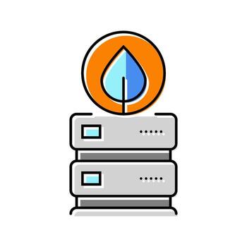 energy efficient data center color icon sign vector
