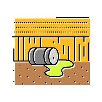 glowing waste field radioactive pollution color icon object vector