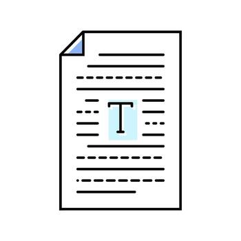 text document nlp color icon mark vector