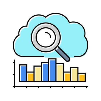 analytics cloud computing color icon figure vector