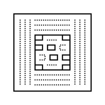 computer chip ai integration line icon module vector